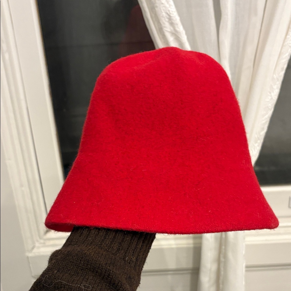 Zara red wool Bucket Hat